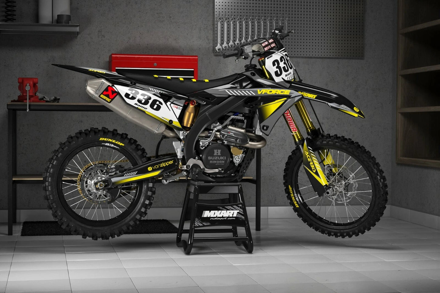 Custom Graphics Full Kit for Suzuki RMZ 250 2010-2019 TAG STYLE Decals