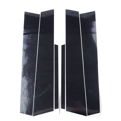 6 x Carbon Fiber Door Window Pillar Trim Covers for Honda Civic (2006-2011)