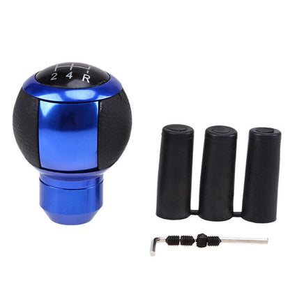 Blue Round 5 Speed Gear Shift Knob for Car Manual Shifter with 3 Adapters