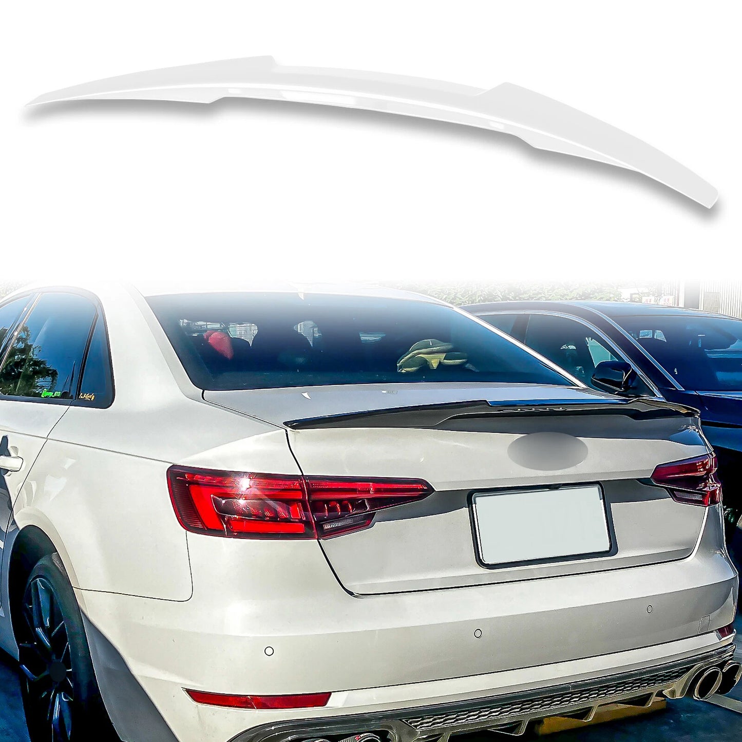 ABS Boot Spoiler for Audi A4 B9 2016-2021 Sedan Ibis White LY9C