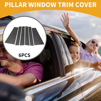 6 Pcs Door Pillar Window Trim Carbon Fiber for Toyota Sienta (2022-2024)
