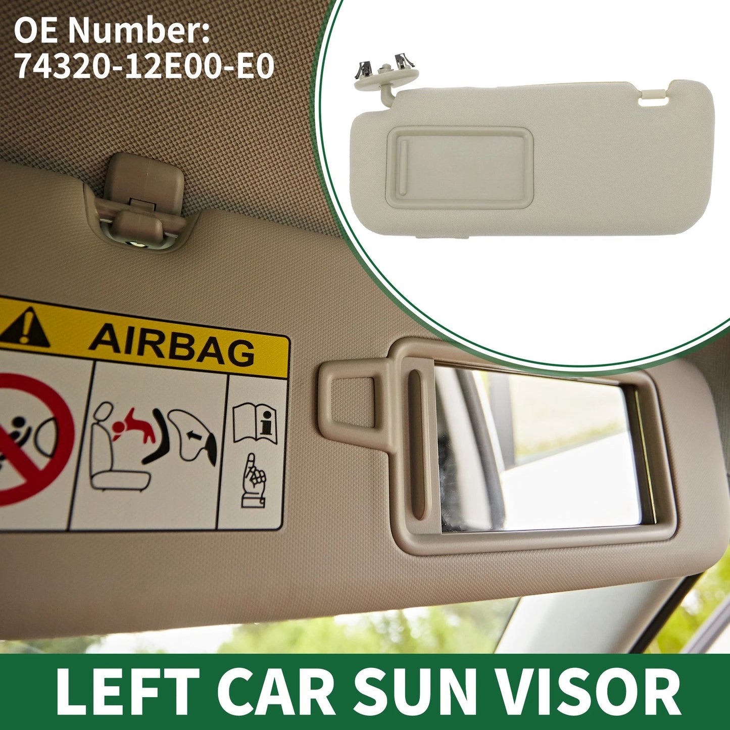Left Car Sun Visor for Toyota Corolla (2011–2013)
