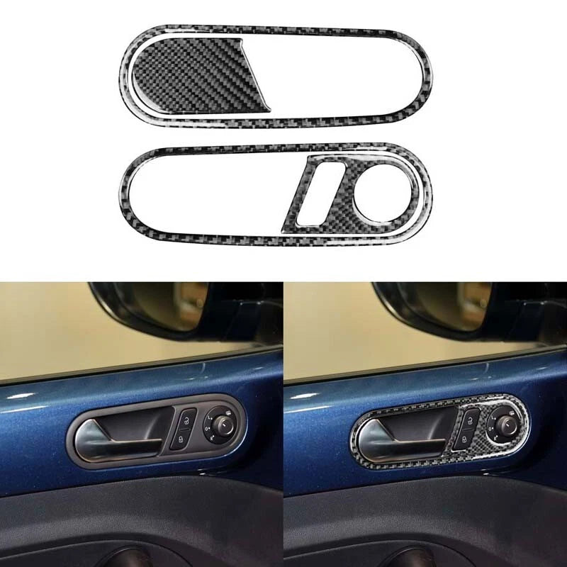 Carbon Fiber Interior Door Handle Cover Panel Trim Fit For VW Beetle 2012-2019