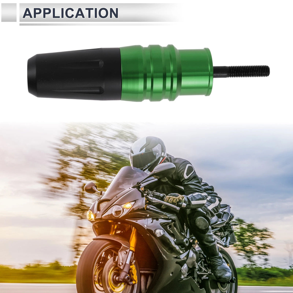 16mm Aluminum Alloy Motorcycle Slider Frame Bolt Nut 1 Set Green