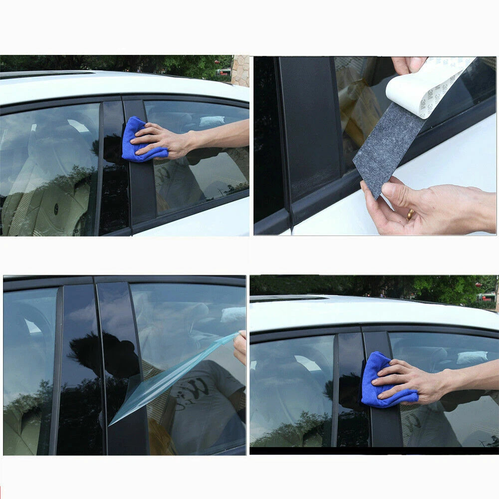6 x Carbon Fiber Window Pillar Posts Cover Door Trim for HONDA CR-V (2017–2022)