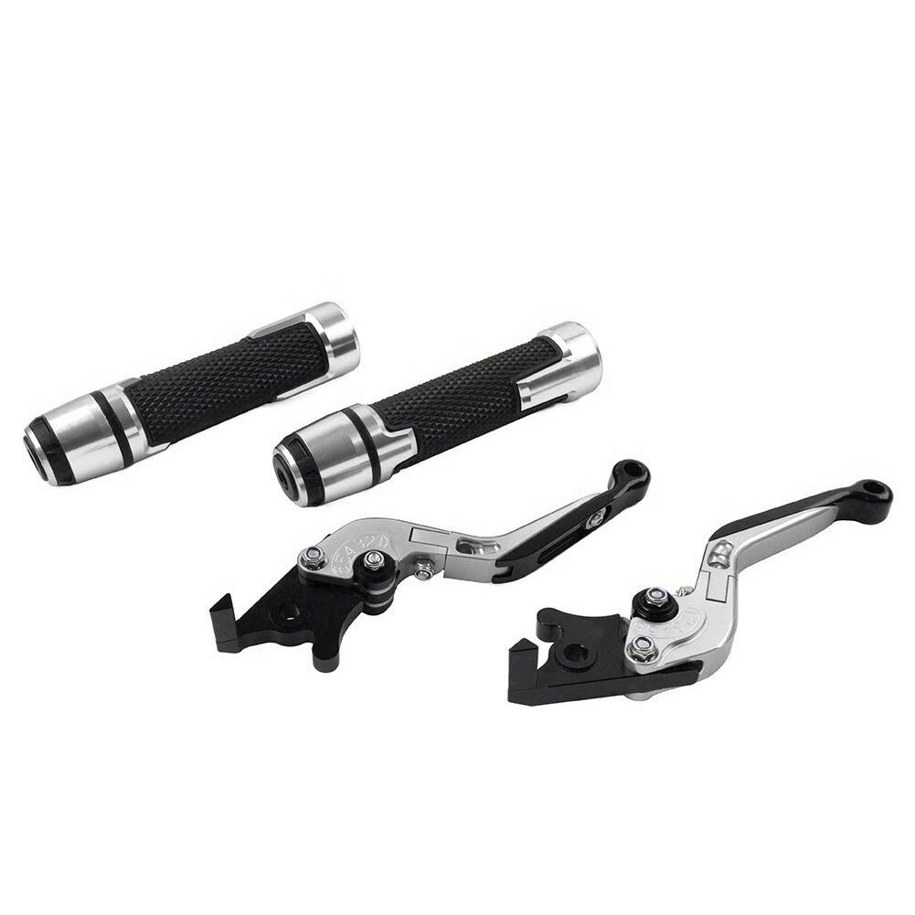Silver Extendable Brake Clutch Levers Grip Set for Yamaha TMAX 500 530