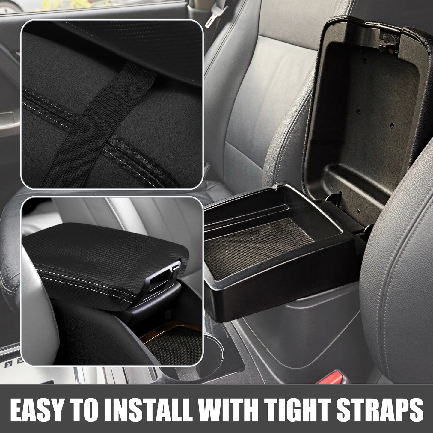 Center Console Pad Armrest Seat Box Cover Black for Jeep Wrangler JL/JLU (2018-2023)