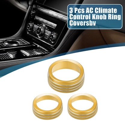 AC Radio Switch Knob Cover Decal for Dodge Durango (2014-2020) - Gold Tone (3x)