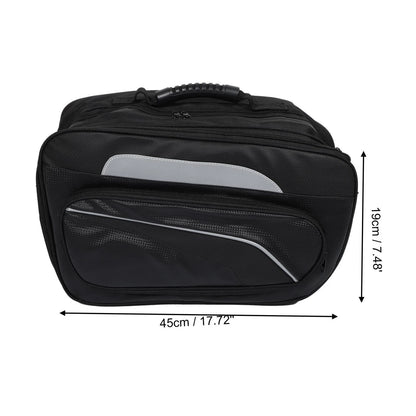 Pair Motorcycle Saddlebag Luggage Bag Adjustable Buckles Faux Leather Black