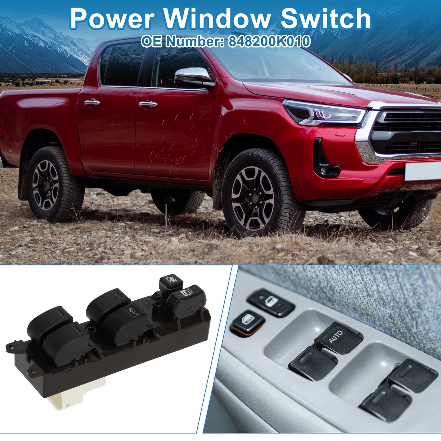 Power Window Switch Front Right Driver for Toyota Hilux Vigo Innova (2005–2011)