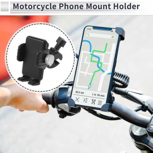 Motorcycle Phone Mount Holder 4.7–7.2 Phones Aluminum Alloy Black