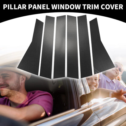 6pcs Black Carbon Fiber Car Pillar Window Trim Cover for Honda CR-V (2017-2022)
