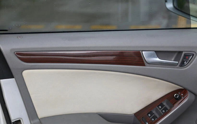 4X Wood Grain Car Inner Door Panel Cover Trim for Audi A4 (2000–2016)