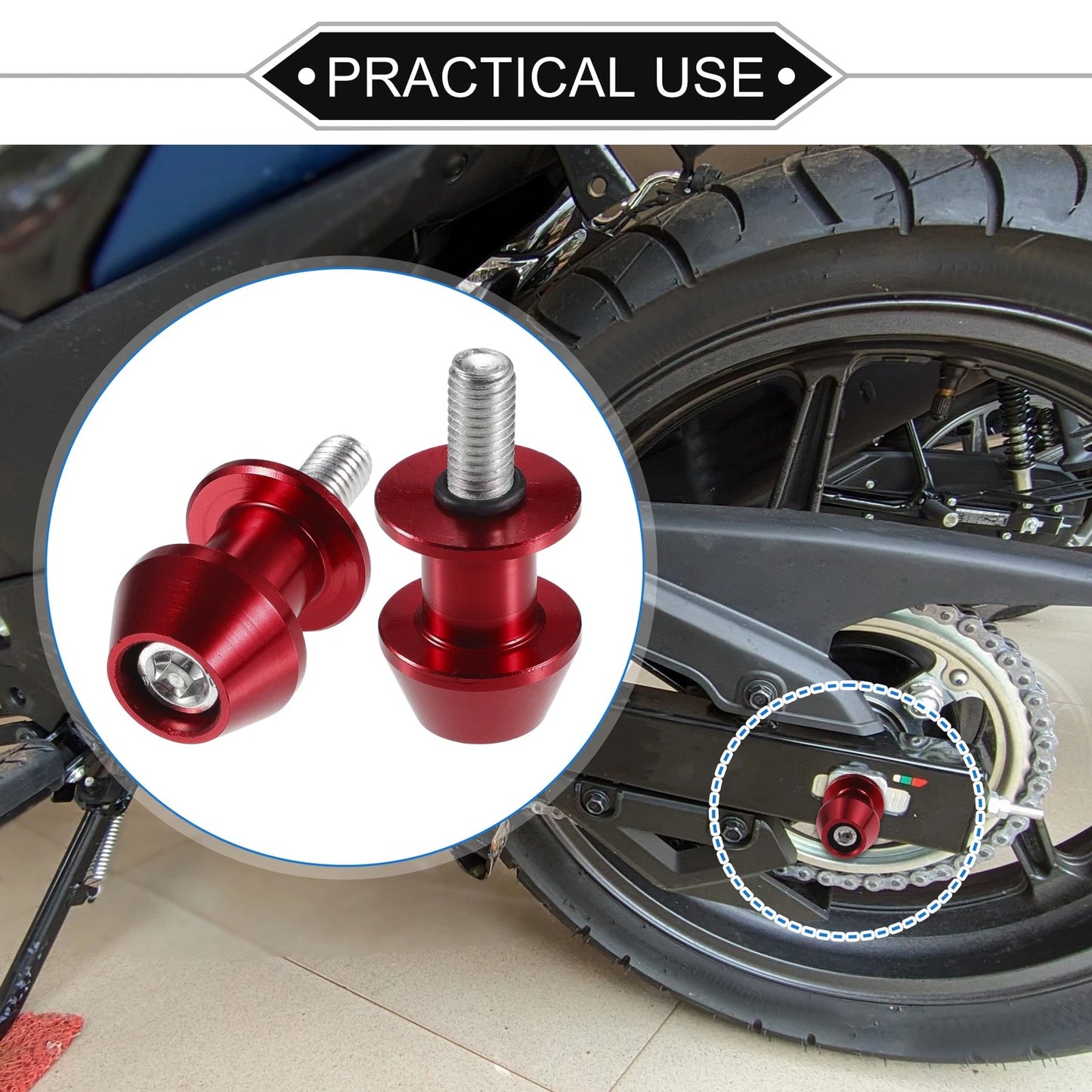 1 Pair Swingarm Spools 8mm CNC Sliders Stand Red for Motorbike