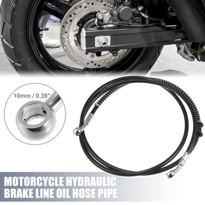 Brake Line / 10mm / Motorcycle Hydraulic Brake Line Oil Hose Pipe Stainless Steel Black