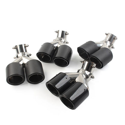 89mm Y Shape Double Exit Exhaust Muffler Tip for Car - Outlet