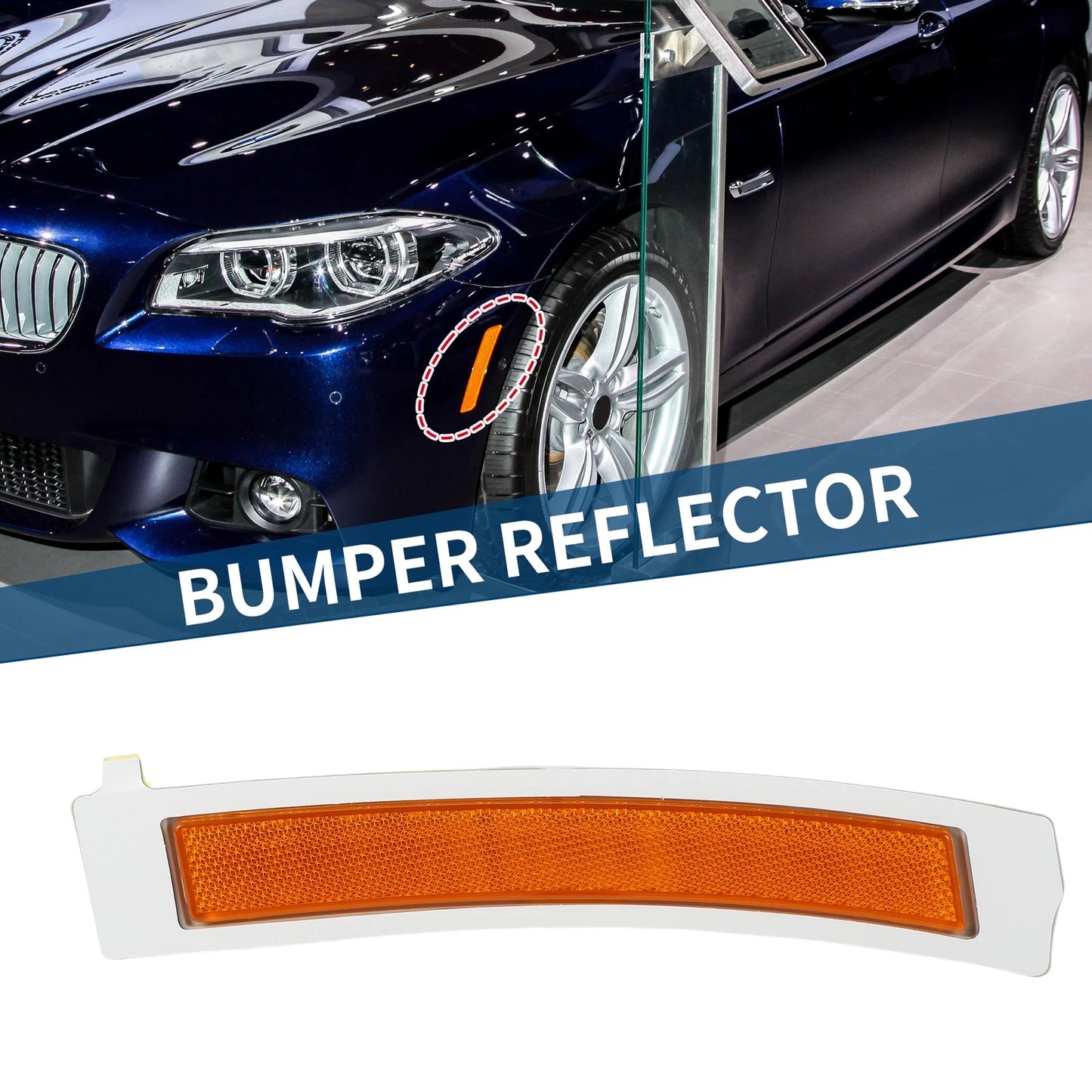 Bumper Reflector for BMW 550i GT (2010-2015) 1 x Front Left