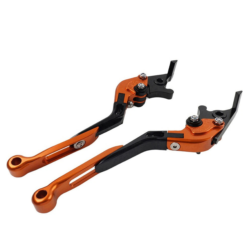 CNC Orange Extendable Brake Clutch Levers for Honda CBR650R CB650F (14-23)