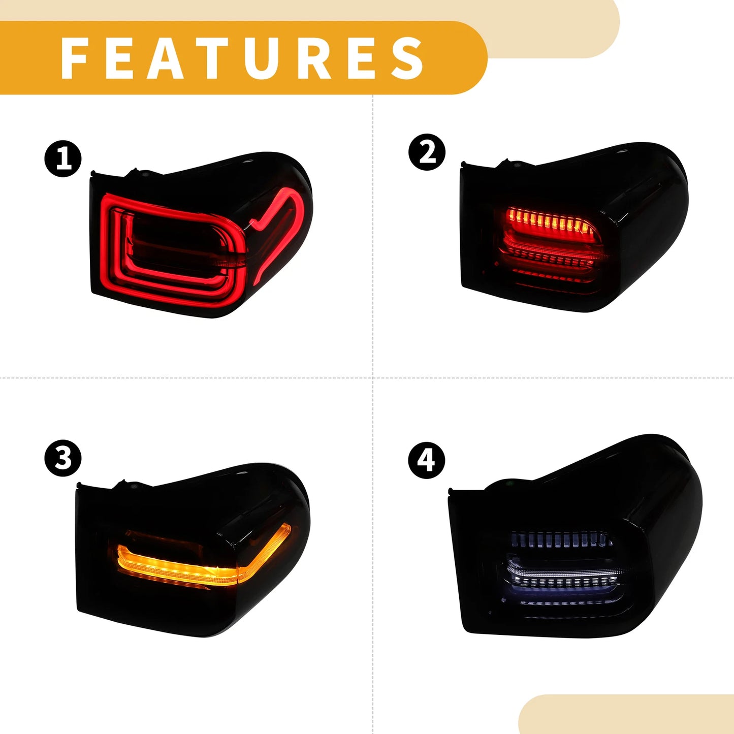 OLED Tail Lights Assembly for Toyota FJ Cruiser (2007-2014)