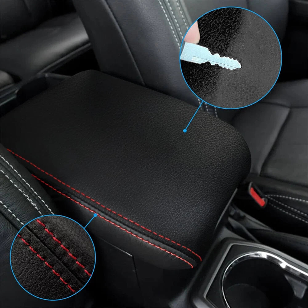 Leather Center Console Lid Armrest Cover for Toyota Tacoma (2016-2023)