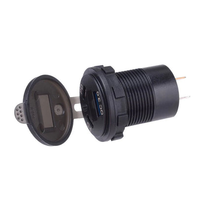 Socket QC3.0 USB Charger Power Outlet with LED Voltmeter for Car & Boat