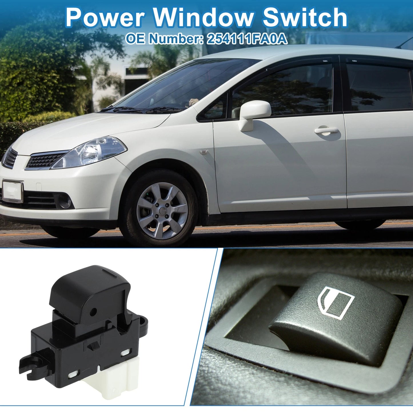 Rear Power Window Switch for Nissan Versa (2007-2019)