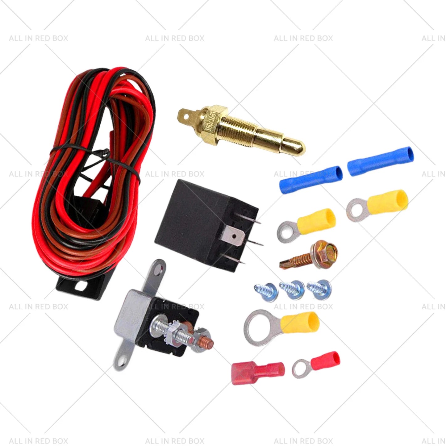 180°F Electric Fan Thermostat Relay Switch Kit for Vehicles