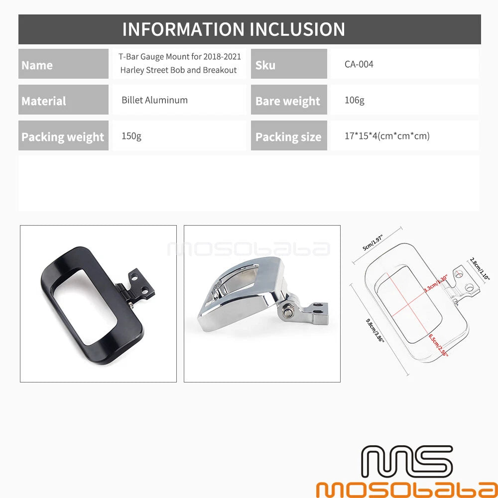 Digital Gauge Relocate Bracket for Harley Softail FXBB FXBBS FXBR FXST (2018-2021)