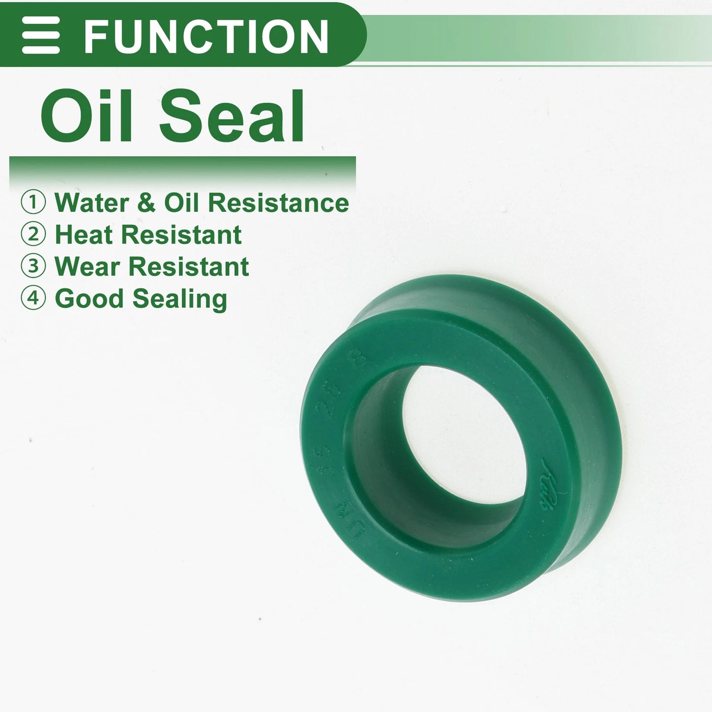 Oil Seal Seal Ring TPU 15x25x8mm High Pressure Green 5 Pcs for Make Model