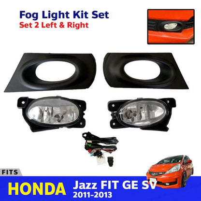 Fog Lights Driving Lamp Complete Set w Wire Fits Honda Jazz SV Minor 2011-13