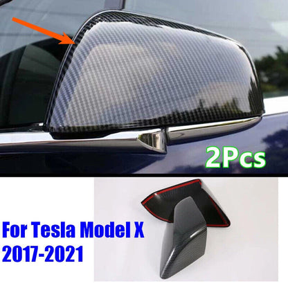 Mirror Cover Trim Carbon Fiber Style for Tesla Model X (2017–2021)