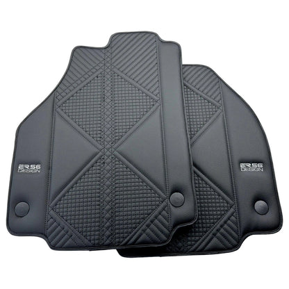 Black Leather Floor Mats for Ferrari 458 Speciale (2013-2015)