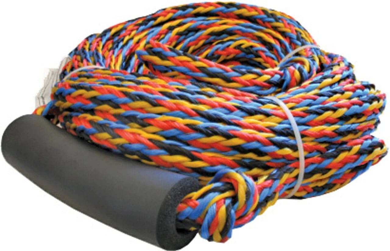 Skitube Tow Rope 18M Durable Floating Rope Spliced Eye for 4 Person Use