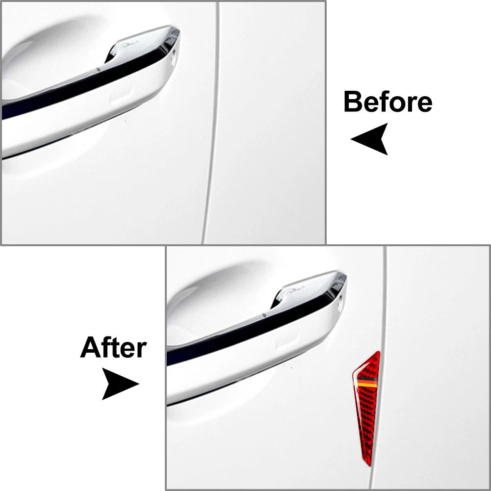 Carbon Fiber Red Universal Door Edge Guards Trim (Fits Most Vehicles)