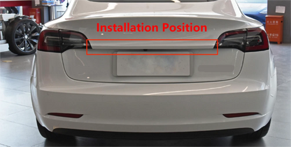 Black Titanium Rear Trunk Lid Frame Cover Trim for Tesla Model 3 (2018-2023)