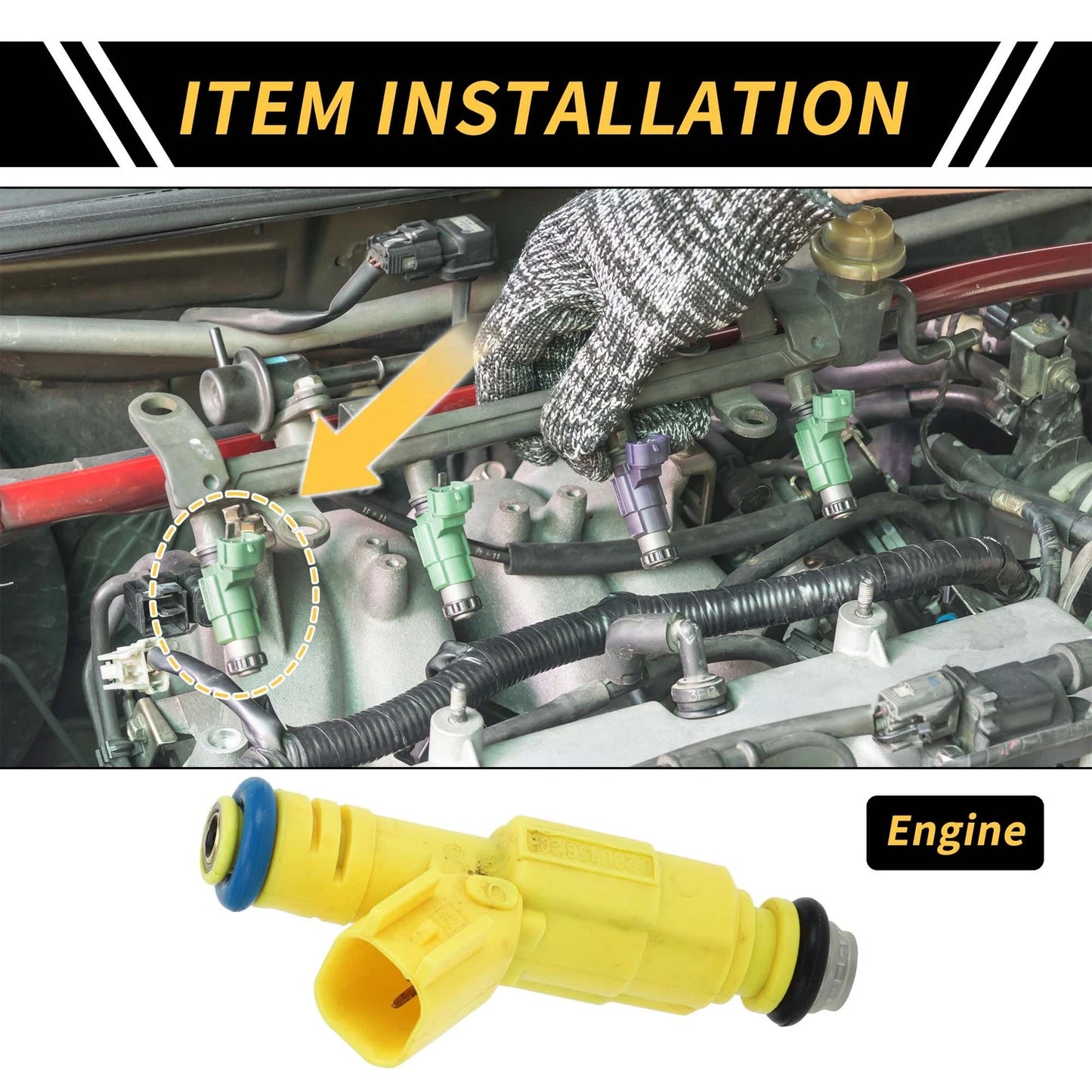 Fuel Injector Nozzle 4 Holes Yellow for Ford Ranger (2004-2006)