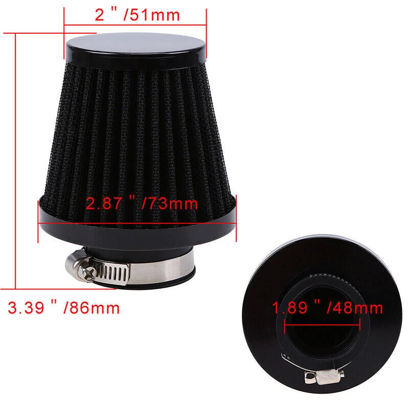 Washable Air Intake Filter Pod Cleaner 48mm for Honda CB350 CB360 CB500T CL