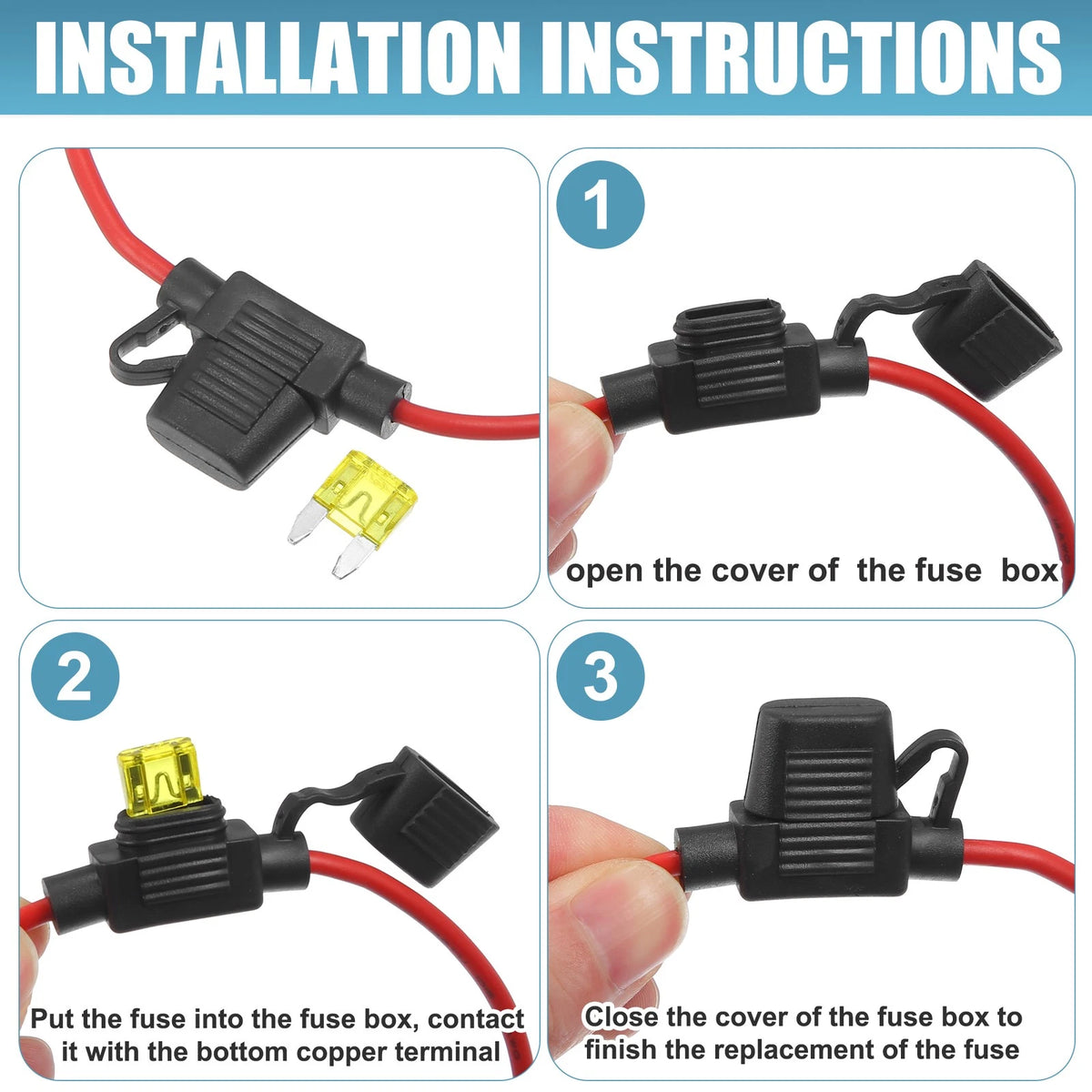 20 x DC 12V Car ATC Blade Style Mini Fuse Holder with 20A Mini Fuse