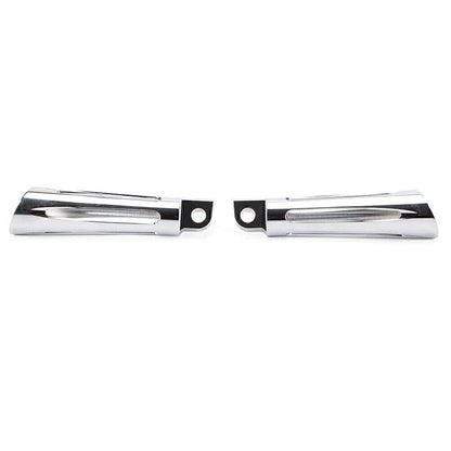 Chrome Front Foot Pegs & Pedal Pads for Harley Touring Road King (1991-2015)