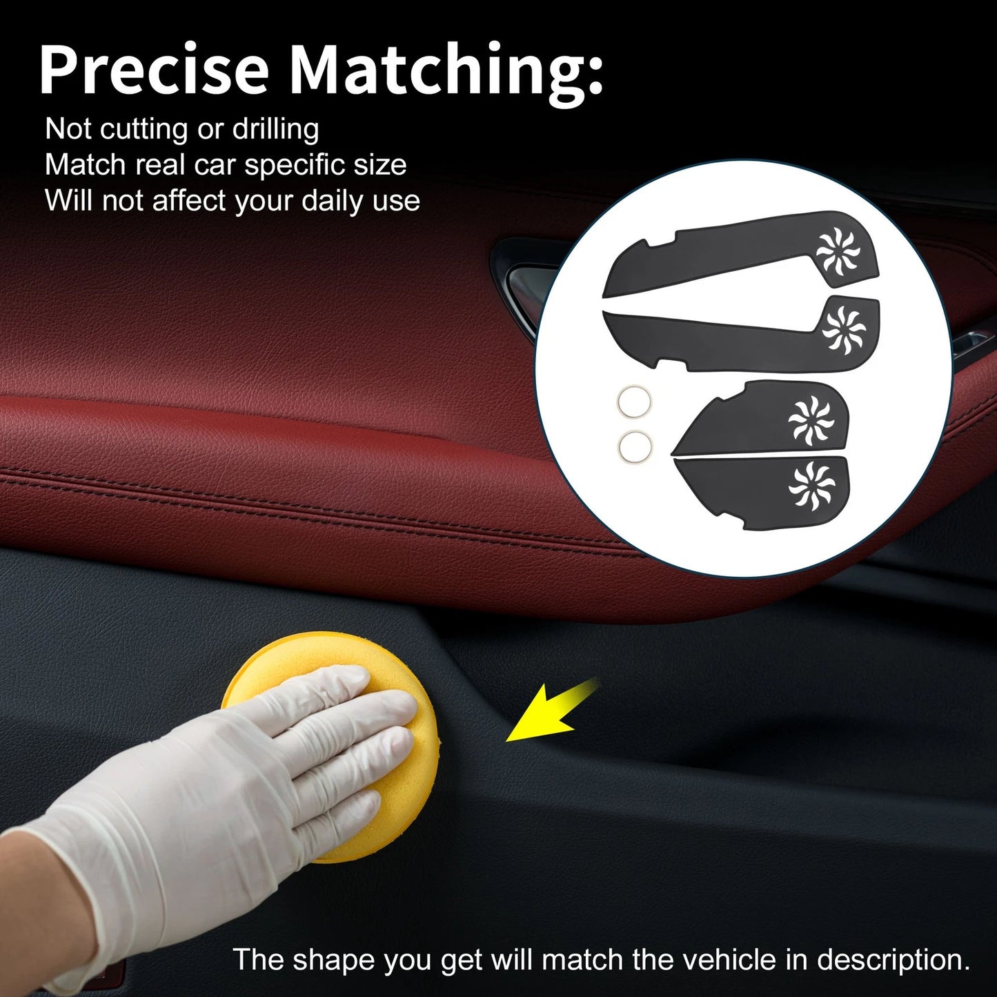 Anti Kick Pad Sticker Protector for Infiniti QX70 Black (2013-2014)