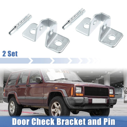 2 x Door Check Bracket & Pin for Jeep Cherokee (1984-2001)