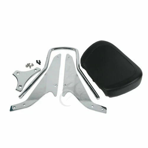 Black/Chrome Sissy Bar Backrest Pad for Suzuki Boulevard M109RZ (2006 - 2023)