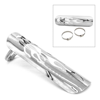 Universal Silver Exhaust Muffler Pipe Heat Shield Cover for Motorcycle