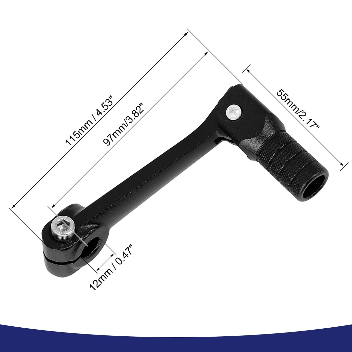 1 x 0.47 inch Motorcycle Shift Lever Folding Gear Shifter Black Universal