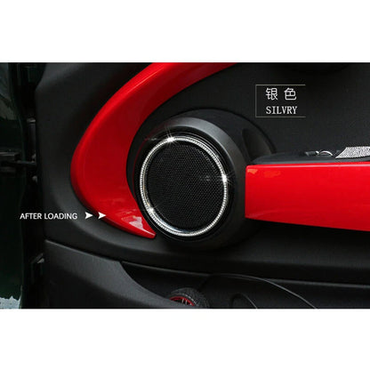 Pair Crystal Circle Speaker Grille Cover Ring Trim fit For Mini Cooper F55 F56
