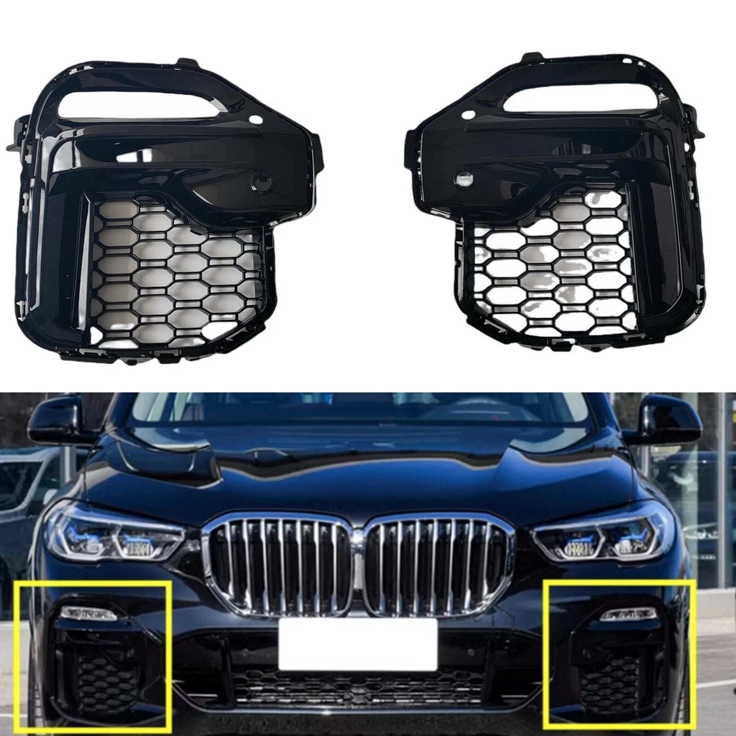 Fog Light Cover for BMW X5 G05 (2019-2023) Gloss Black