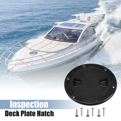 Deck Plate Hatch 4" Boat Inspection Hatch Cover Black for Marine