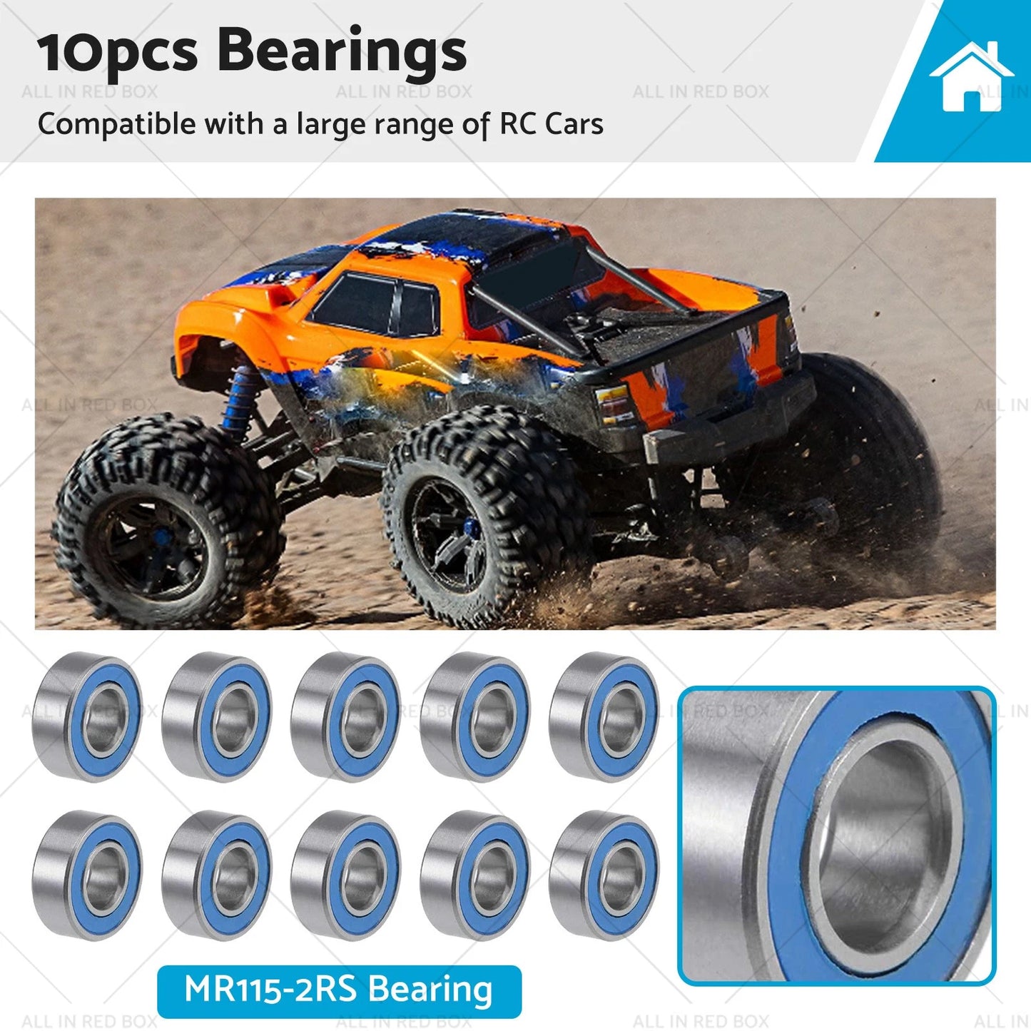 5x11x4mm Bearings for RC Tamiya, HPI, Traxxas, Axial, Losi, Savage