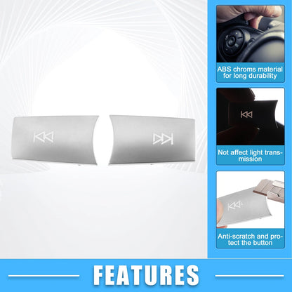 Multimedia Radio Button Cover Sticker for Mercedes-Benz  - 2 x ABS Silver Tone