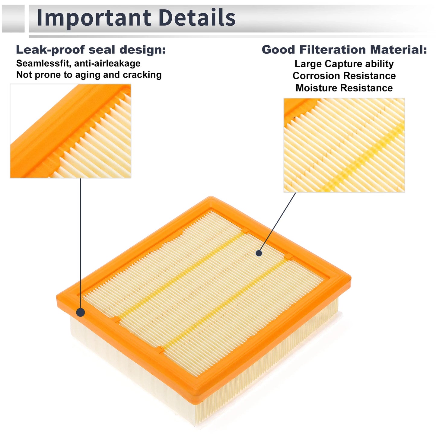 Car Engine Air Filter for Jeep Compass (2017-2022) - 1 x Quality Replacement